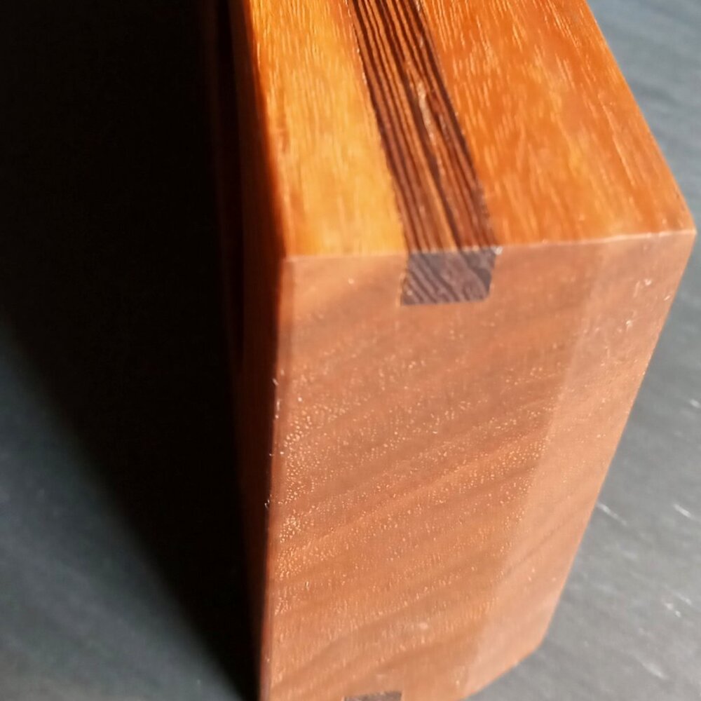 SOLD!!! -  Finely Crafted Handsome Handmade Walnut & Wenge Wood Tealight Holder - Picture 8 of 11